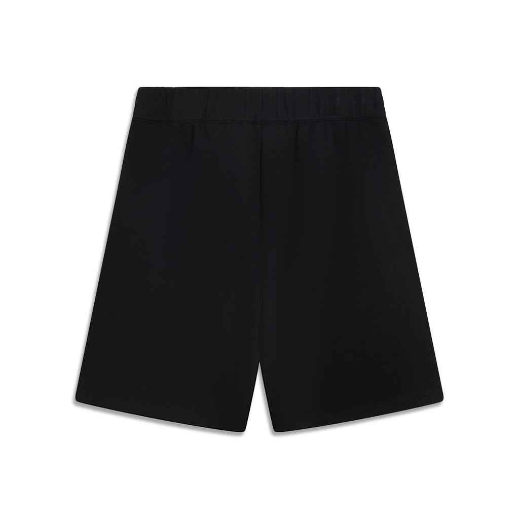 Li Ning Seria Stylu Życia Sportowego Nadruk z Logo Dzianinowe Codzienne Szorty Męskie Szorty Czarne AKSV895-2