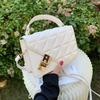 New Retro Solid Color Small Bag, Autumn Fashion Embossed Messenger Bag, Foreign Style Rhombus Simple Portable Women's Bag