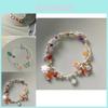 Colorful Water Droplet Shell Pearl Five-pointed Star Bracelet For Trendy Women