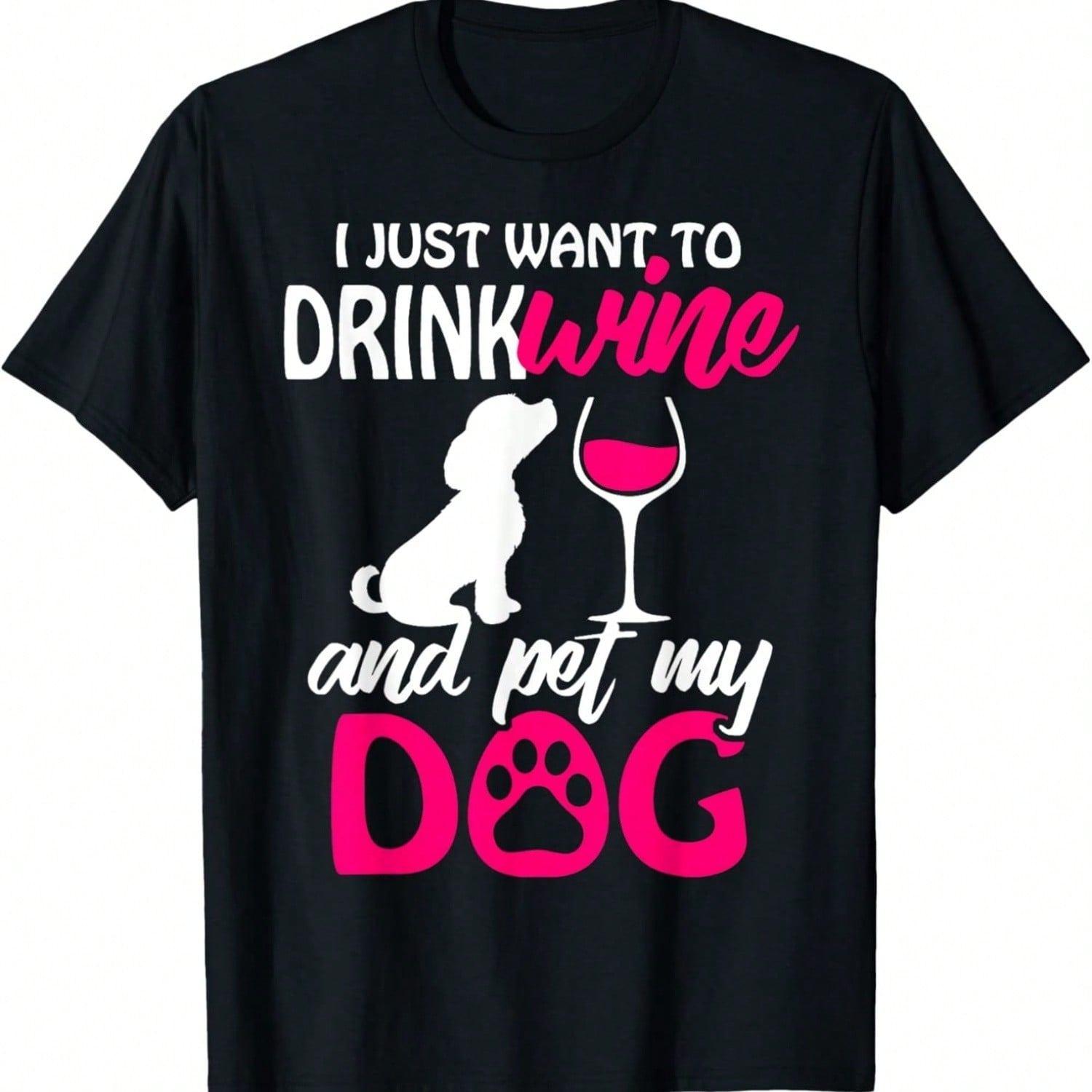 Drink Wine And Pet My Dog T Shirt Funny Kids Tee T-Shirt S разноцветный