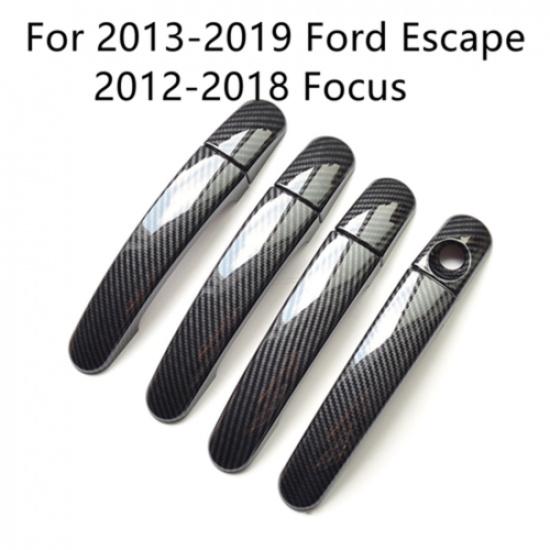 For Ford 2013- Escape / 2012-2018 Focus Carbon Fiber Door Handle Cover Trim