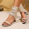Fashion 2025 Summer Open Toe All-Match  Female Sandal High Heels Sale Of Women's Shoes Large Size Peep Girls High-heeled Gladiator  New