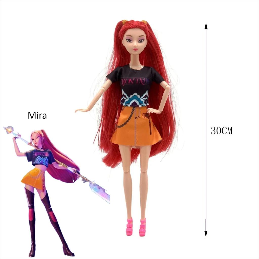 Kpop Cacciatori di Demoni Set Giocattolo Bambola Azionabile 30cm Rumi Mila Zoe - Plastica Fai da Te Regalo di Compleanno per Bambini Ragazze Tema Halloween&