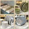 Countertop Dish Rack Pot Lids Rack Pan Lids Organizer with Adjustable Compartments for Bakeware And Dinner Plates Cabinet Kitchen Counter
