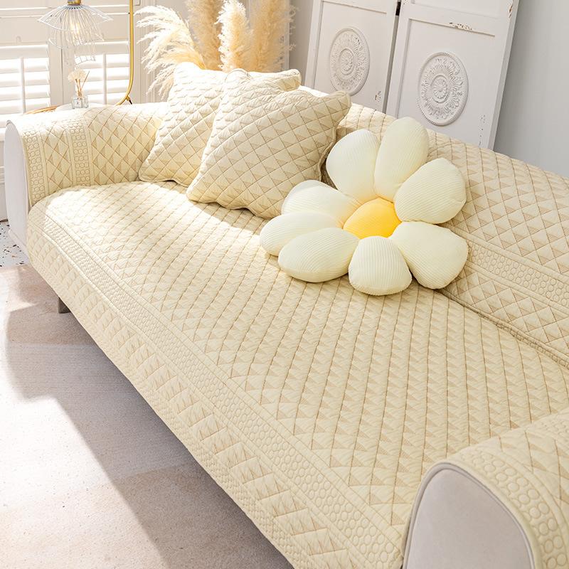 Sofakissen aus reiner Baumwolle, doppelseitig, für alle Jahreszeiten, schlicht, rutschfest, nordisch, frisch, Sitzkissen, Stoffbezug, Stoffbezug