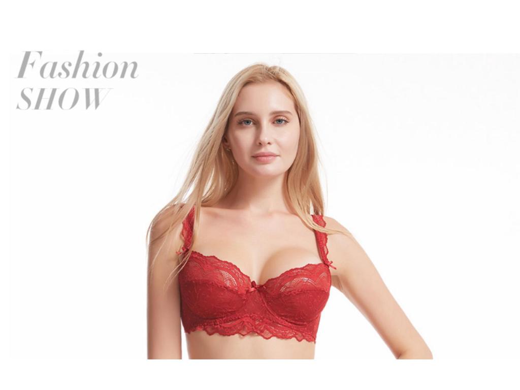 Krajková sexy ultratenká push-up podprsenka pro ženy