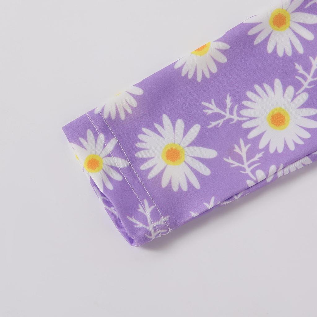 Kids Baby Girl Swimsuits Summer 2024 Floral Long Sleeve Zipper Ruffles Jumpsuit Swimwear Beachwear Bathing Suits