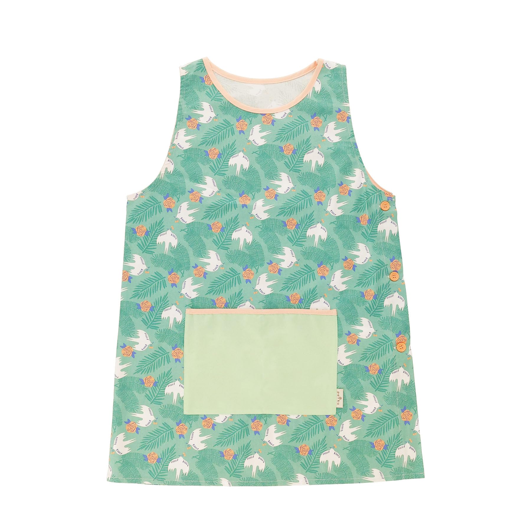 

Marushin Apron Polku Turtle Doves Nordic Cute With Pockets Nursery Teacher 0545028700 Women s