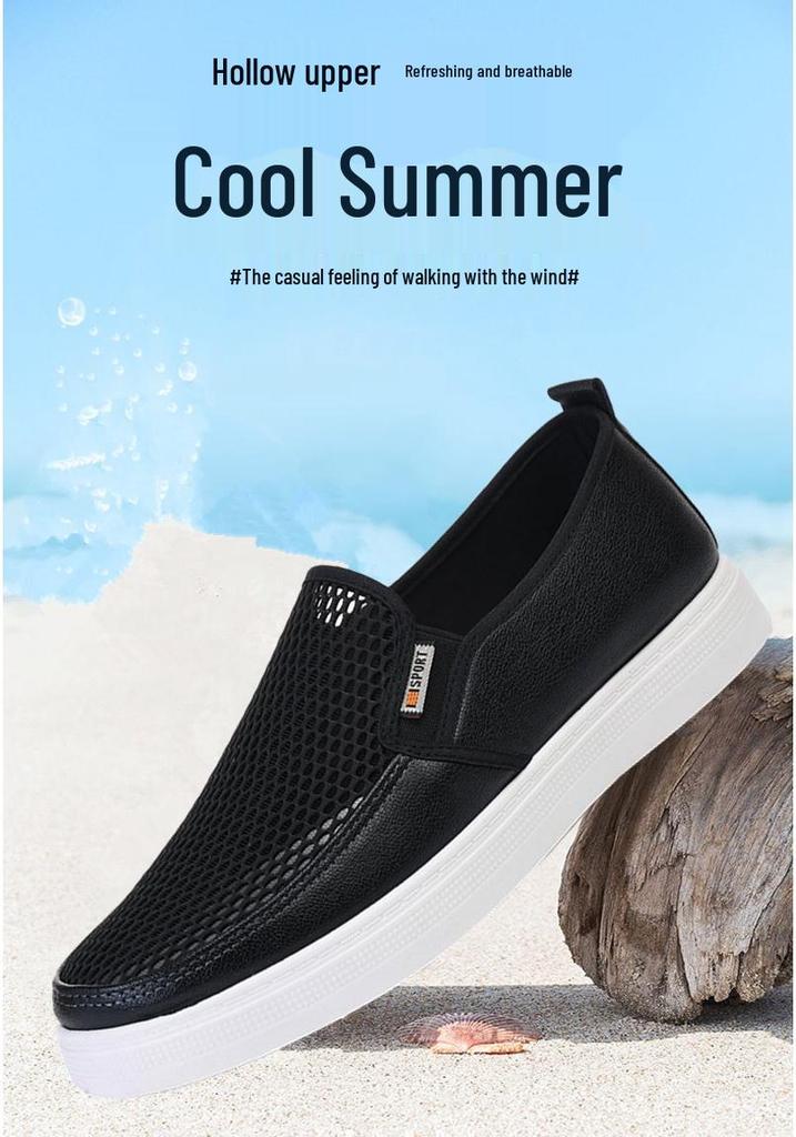 Men's 2025 Breathable Mesh Slip-on Shoes: Lightweight Summer Walking & Driving Footwear