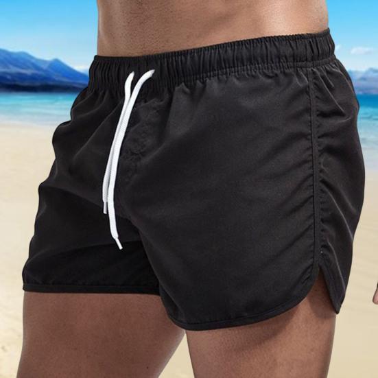 Shorts de Plage et de Surf d'Été Taille Basse Élastique Cordon de Serrage Respirant Bords Irréguliers sur les Côtés Maillot de Bain Homme