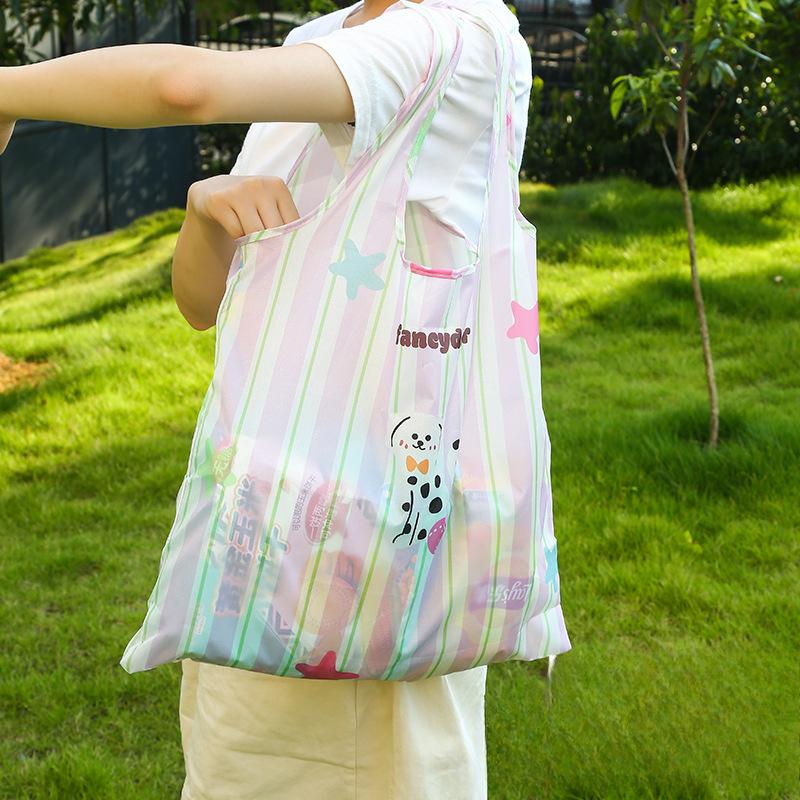 Складная модная сумка для покупок в супермаркете, большая вместимость, портативная, женская, на плечо, ручная, экологичная продуктовая сумка