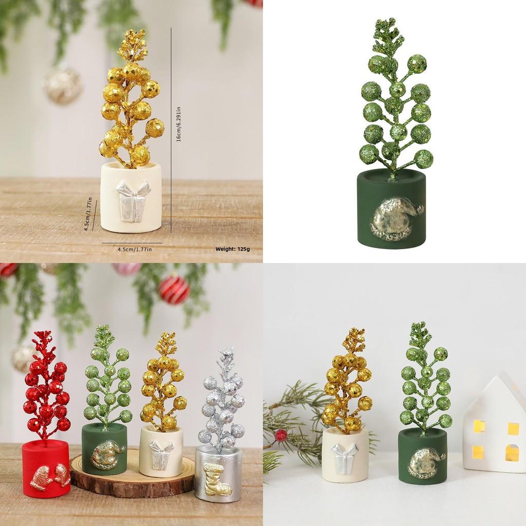 Christmas Fruit Potted Ornament With Classic Style For Indoor Desktop Scene Decoration
