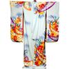 Honsuri Furisode wedding attire bridal outfit hikifurisode peacock orchid aqua blue silk kimono bride luxurious ceremony quality rental auspicious