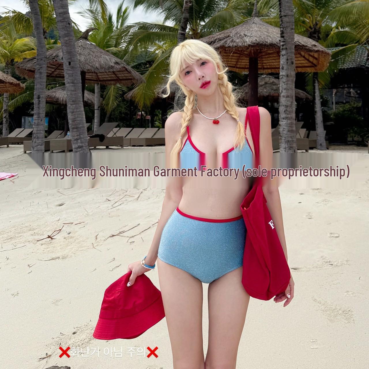 

2025 Women s High-End Slimming Split Bikini Swimsuit L фиолетовый