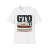Classic Muscle Car GTO ‘71 Vintage Ad Style Graphic Shirt Retro Performance Tee