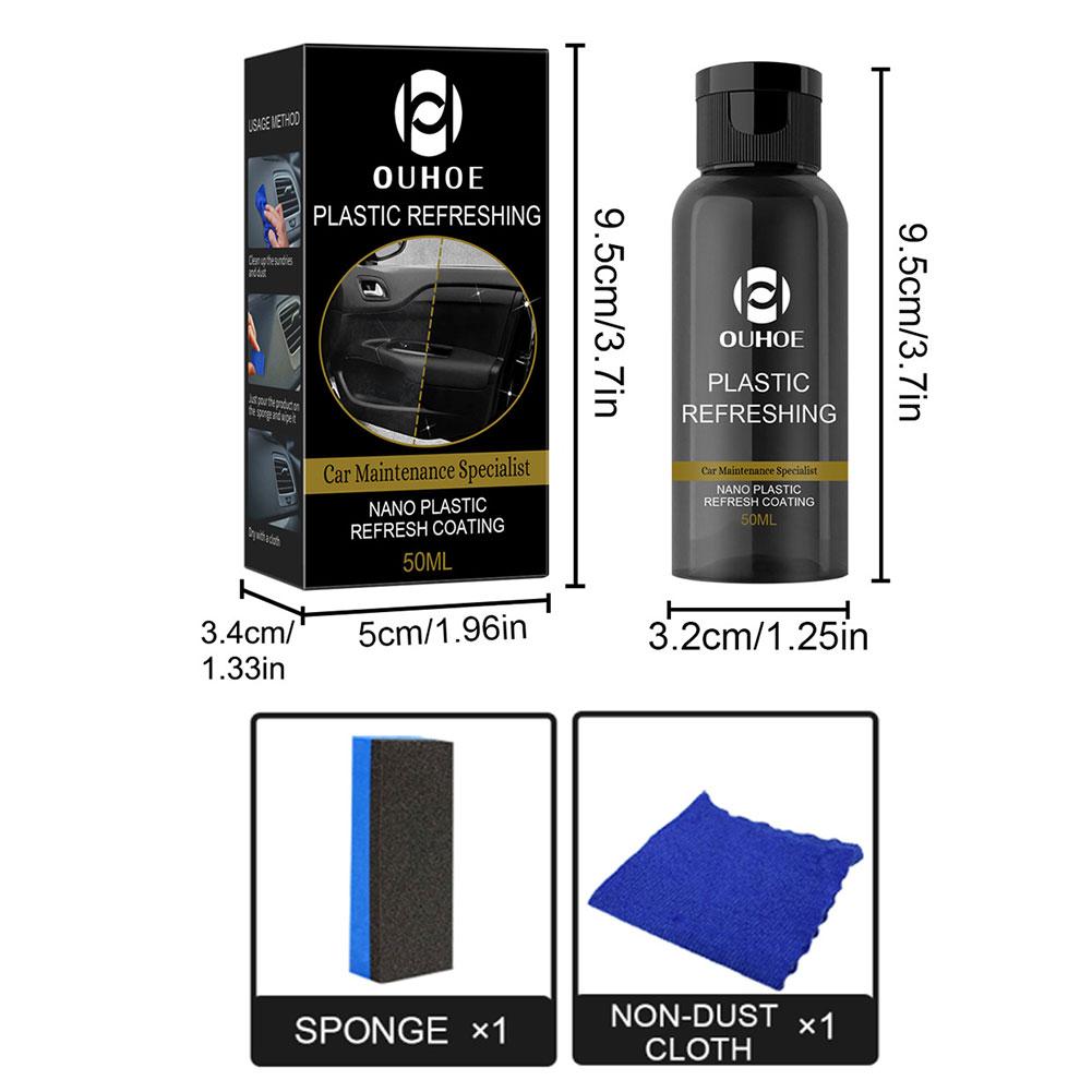 5pcs OUHOE Cars Plastic Refreshing Coating Kit 30/50ML Waterproof Automotive Plastic Parts Refurbish Plastic Restorer Agent