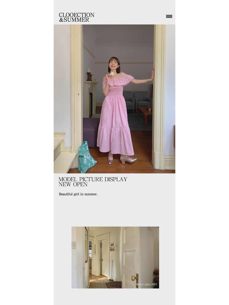 2024 Summer French-Inspired Ruffled Sling Dress S1136: Elegant Beauty