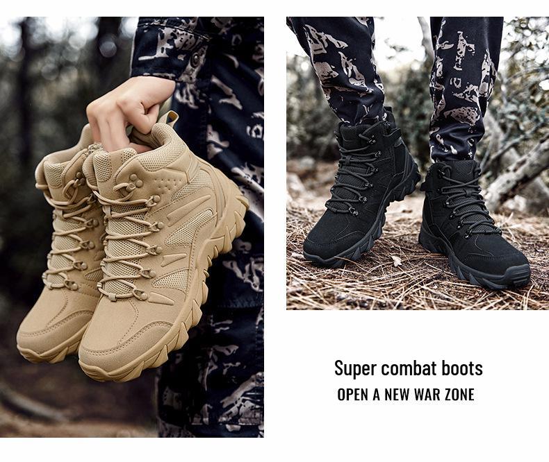 Men's Plus Size Breathable Non-slip High-Top Hiking Combat Boots