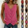 Women’s Fashion Sleeveless Vest Top Button Down Fitted Casual Lightweight Blouse for Daily Wear Office and Travel