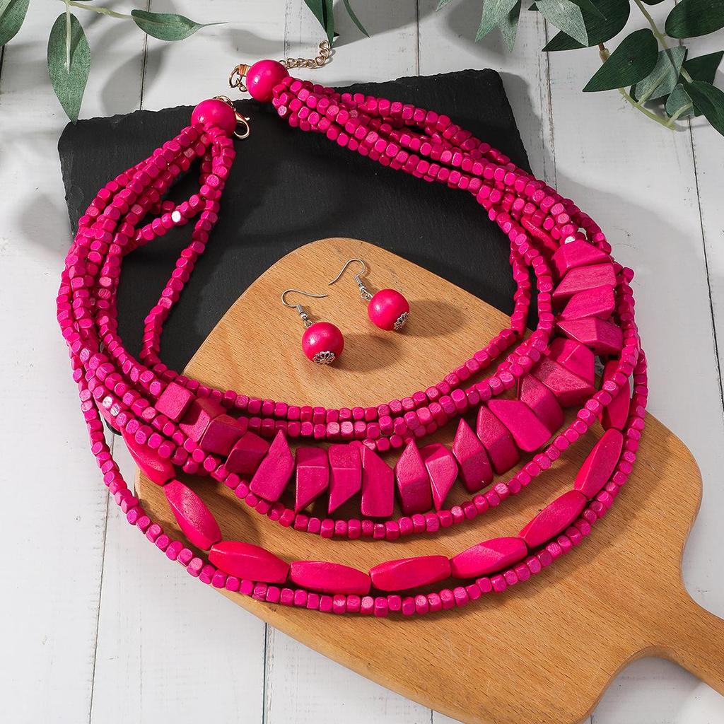 Extravagantní retro bohémský korálkový náhrdelník pro ženy