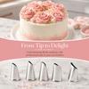 5pcs Polished Finish Piping Tips Set Conical Shape Rose Piping Tips Icing Nozzles  Cupcake Frosting
