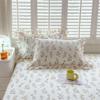 Solstice Floral Pillowcase Set - 2pcs 100% Cotton Ruffled Fundas de Almohada, Cushion Cover