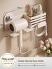 Vintage Style Walnut Bathroom Hair Dryer Shelf - No-Punch Wall-Mounted Holder