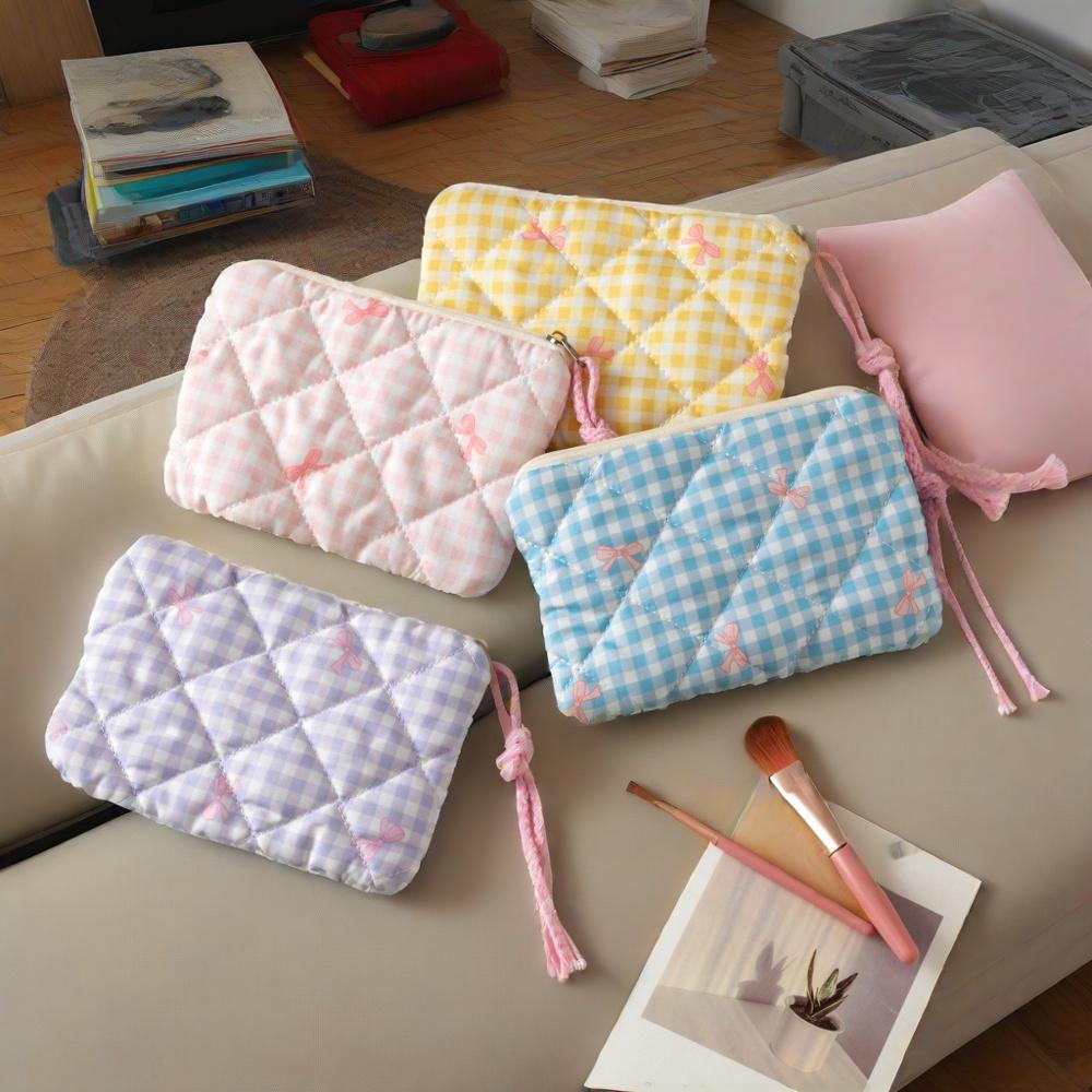 Plic Cosmetic cu Fundă Florală, Geantă Mică Pătrată pentru Machiaj cu Fermoar, Depozitare Portabilă pentru Ruj, Portofel pentru Monede pentru Femei