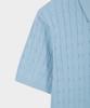 BROOKS BROTHERS Cotton Cable Polo Short Sleeve Sweater (Light Blue) (Bbwtmog204)