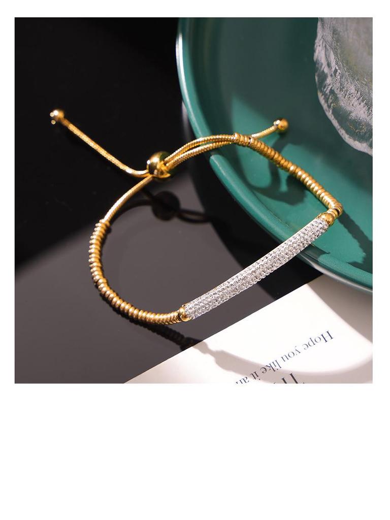 Elegant Women's Titanium Steel Adjustable Abacus Bead Bracelet – Gold-Plated and Non-Fading