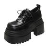 10cm High Leather Shoes for Women Waterproof Platform Womans Casual Thick Sole Loafers Comfortable Chunky Sneakers Zapatos Mujer
