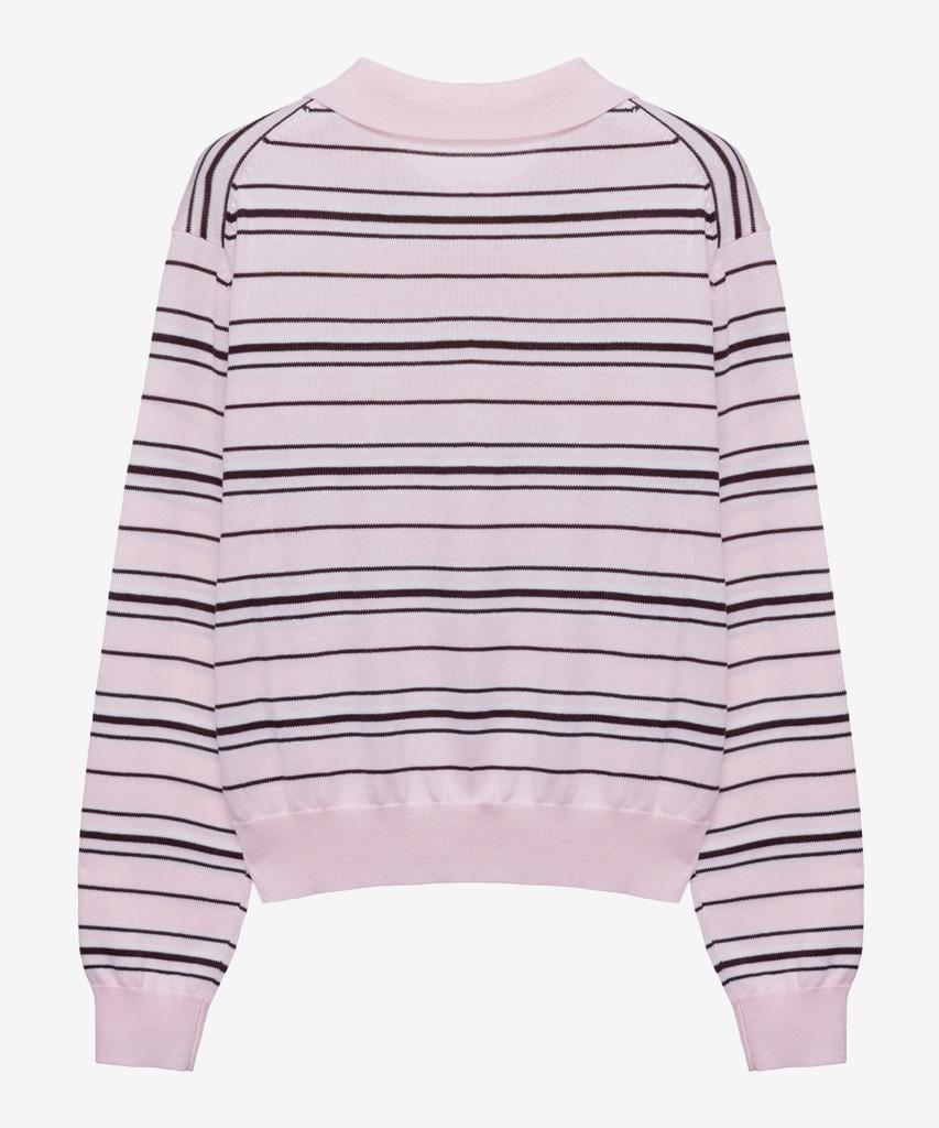 MIND BRIDGE WOMEN [W] Stripe Button Classic Collar Knit - 2 Colors