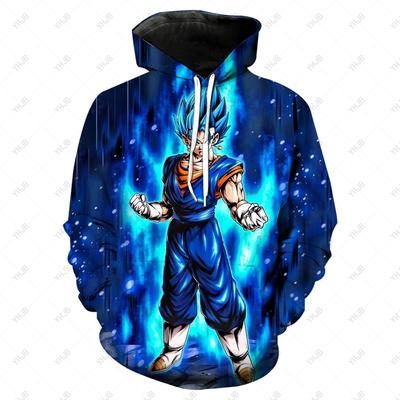 Dragon Ball Z Hoodie für Kinder, Jungen und Mädchen, 3D-Druck, Herren-Sweatshirt, modisch, locker, langärmelig, Frühling, Herbst, Goku, Veget Pullover