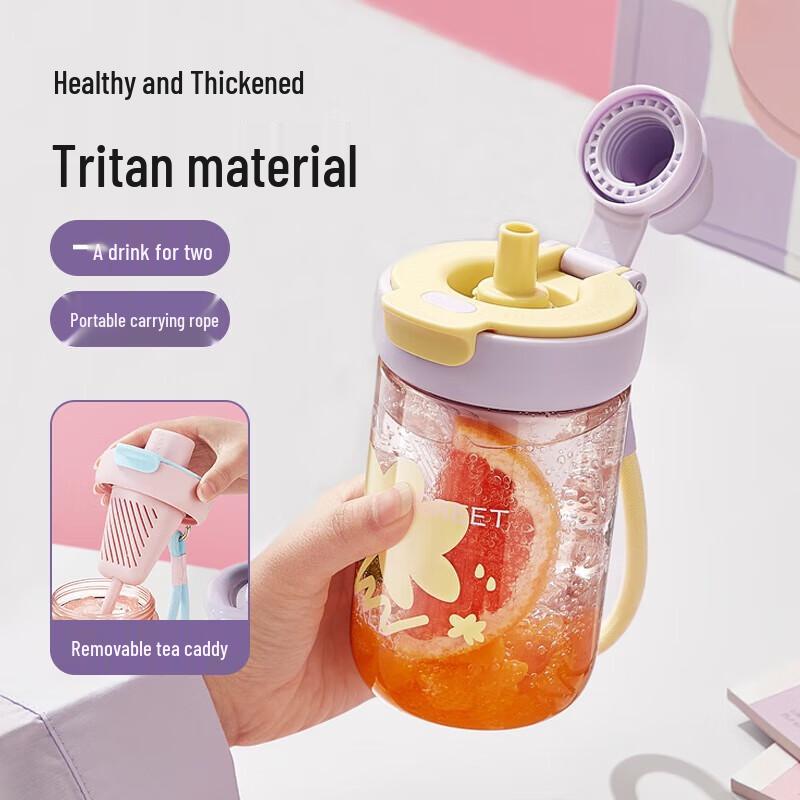 RELEA Tritan Water Bottle with Straw and Tea Infuser