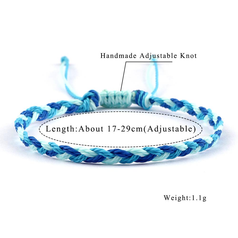 30 Hand-knitted Bracelets & Bangles for Women Men Mulitcolor Wax Line Braided Wristband Yoga Charm Jewelry Gift Adjustable