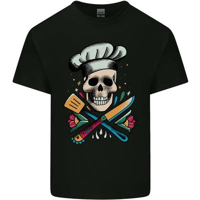 Chef Skull Mens Light Cotton T-Shirt Unisex T-Shirt