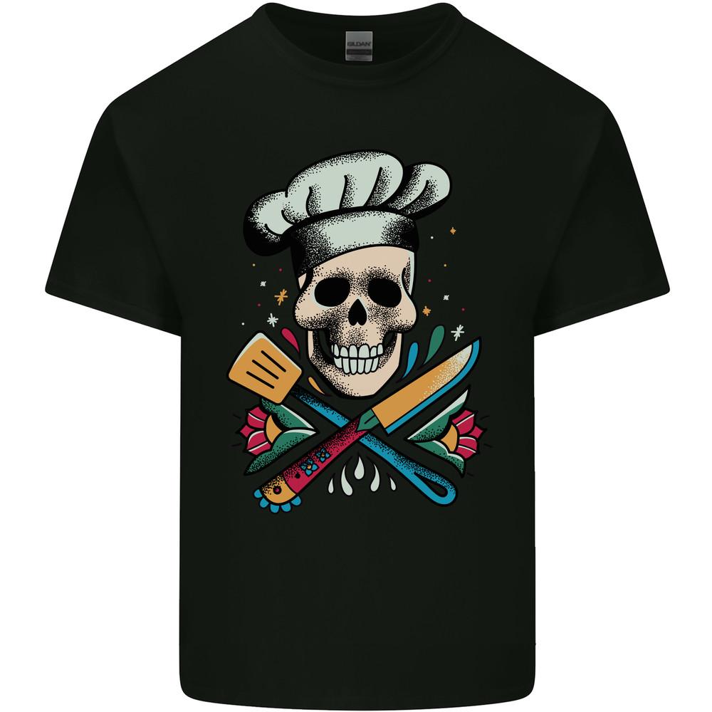 Chef Skull Mens Light Cotton T-Shirt Unisex T-Shirt XXL