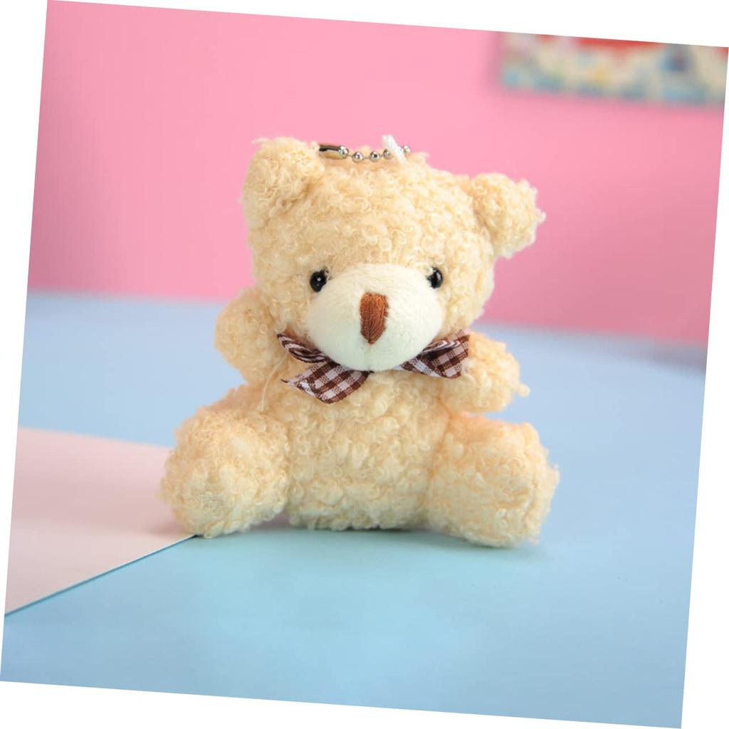 STOBOK Plush Bear Keychains, 12 Mini Bears, Animal Backpack Charms