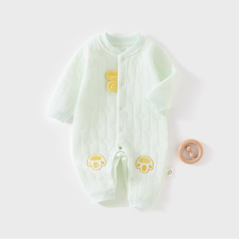 Cozy Air Cotton Baby Romper: Three-Layer Warm, Long-Sleeved Climbing Suit