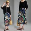 Women's Pleated Floral Print Elastic Waist Maxi Skirt