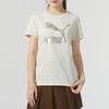 Puma Letter Logo Printed Breathable Round Neck Casual Short Sleeve T-Shirt Women T-Shirt White 626999-87
