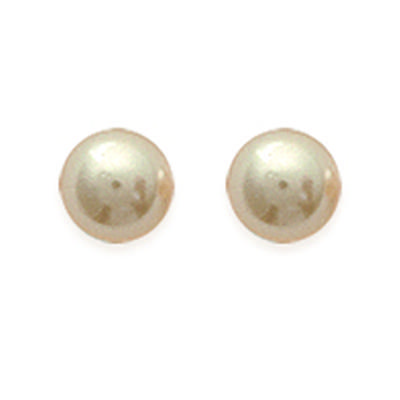 [D7266] - Ivory 'Pearl' Silver Earrings - 5 Mm