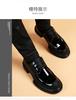 Casual leather shoes 2026 autumn British business formal thick soled high rise shiny surface trendy round toe men's shoes