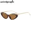 Sexy Cat Eye Punk Sunglasses Women  Luxury Brand Fashion Metal Small Frame Sun Glasses For Ladies Trendy Cateye Shades UV400