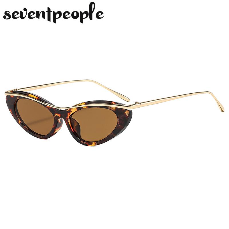 Sexy Cat Eye Punk Sunglasses Women  Luxury Brand Fashion Metal Small Frame Sun Glasses For Ladies Trendy Cateye Shades UV400
