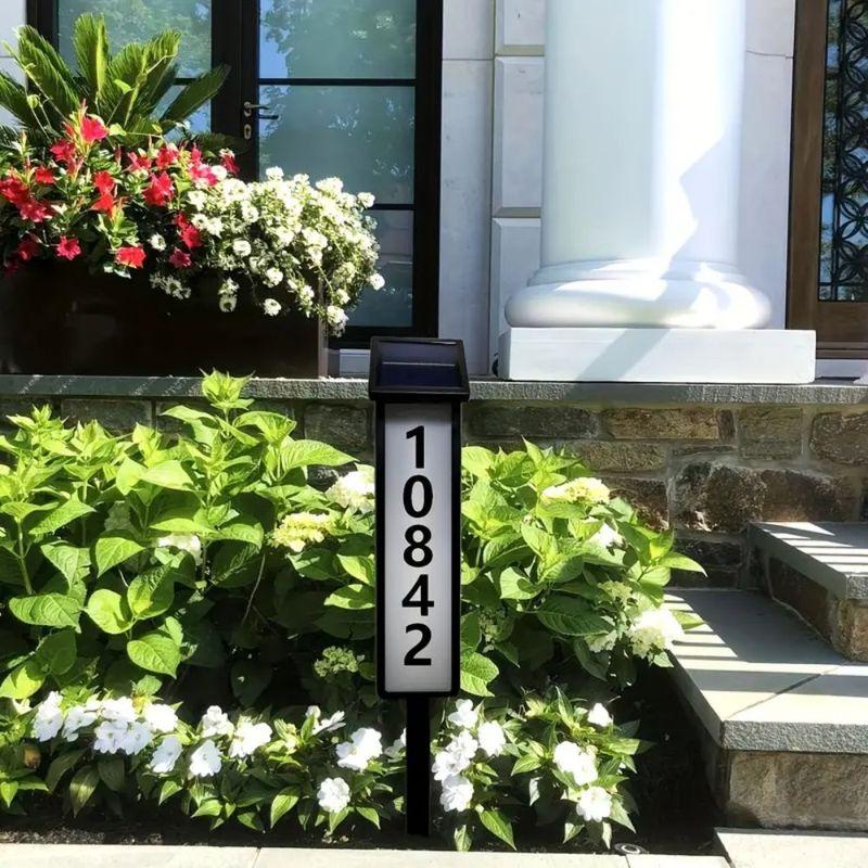 1pc Lighting House Number Light, Solar Address Sign Light With Stake,Solar Powered LED Lighting Address Sign For Houses And Home 1-Pack