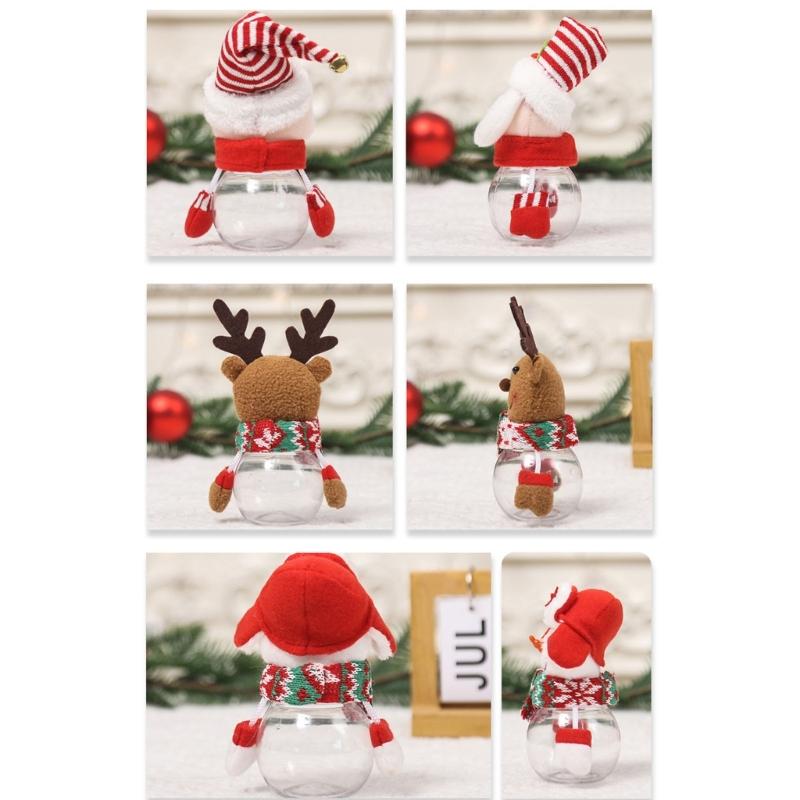 Christmas Candy Jar Plastic Christmas Cookie Storage Bottle Gift Candy Box Dropshipping