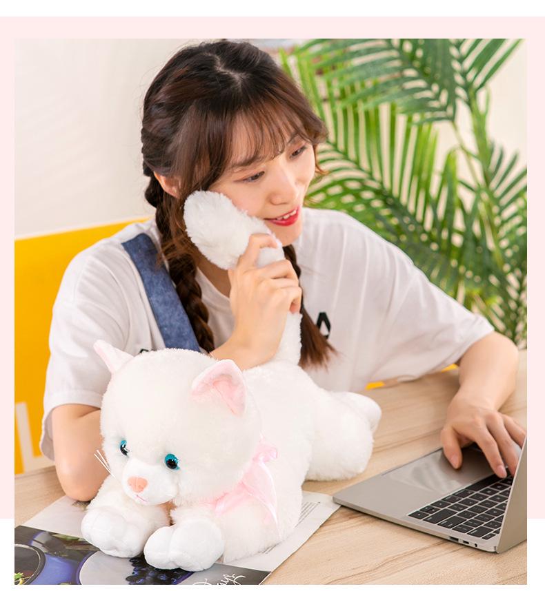 Süßes Grenzüberschreitendes Miauendes Kätzchen Kissen: Realistisches Plüschkatzenspielzeug