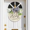 Sign Welcome Farm Outdoor Yard Decor With Artificial Flowers And Bow Butterfly