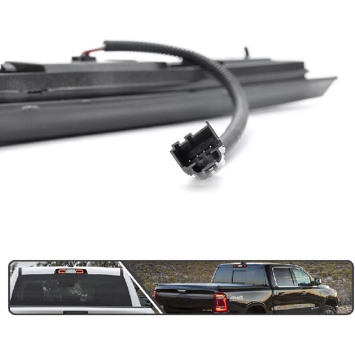 Red LED Third Brake Light for Dodge Ram 1500 2019 2020 2021 2022 2023 2024 3rd Red Brake Lights Rear Center High Mount Stop Lamp White Roof Cargo